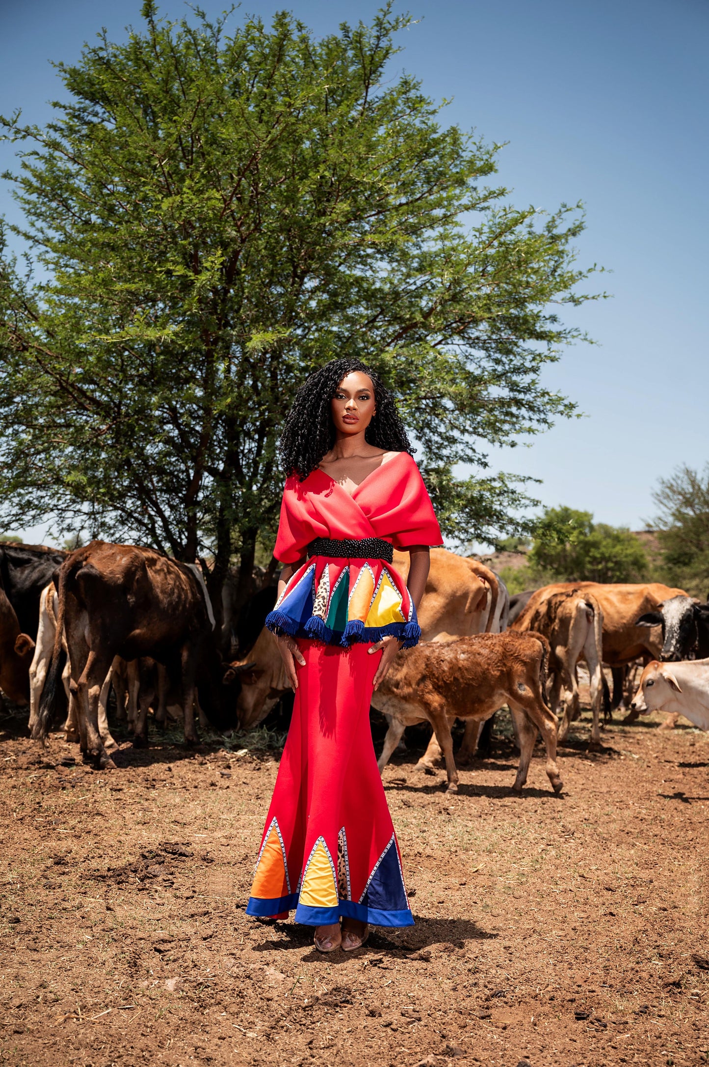 Red Peplum Umblaselo Dress