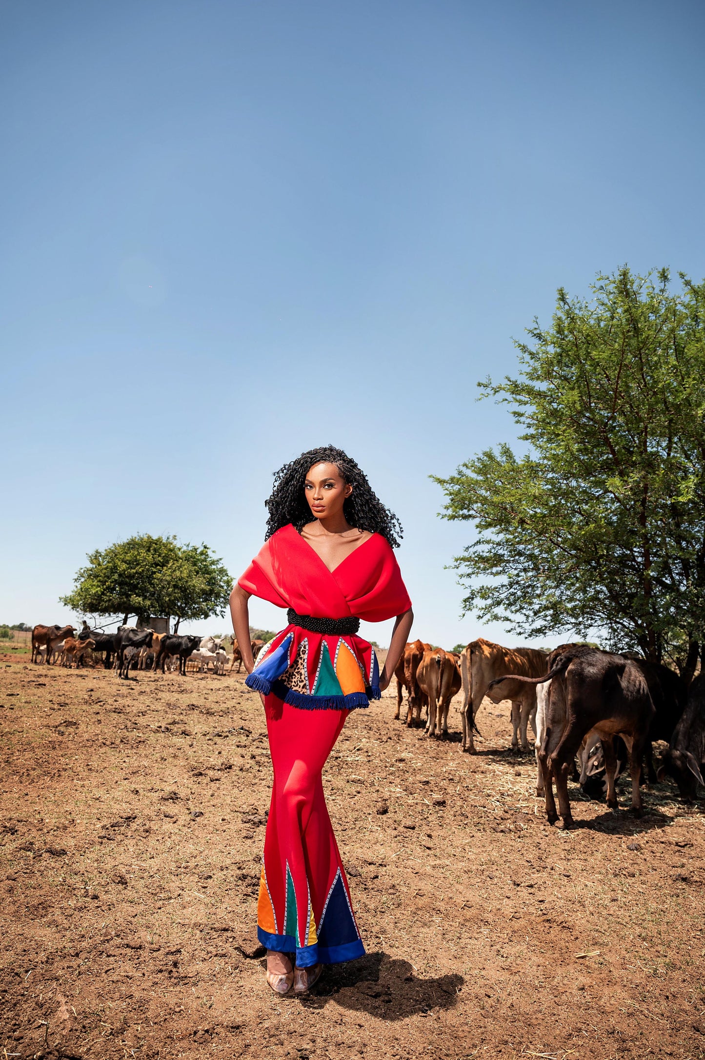 Red Peplum Umblaselo Dress