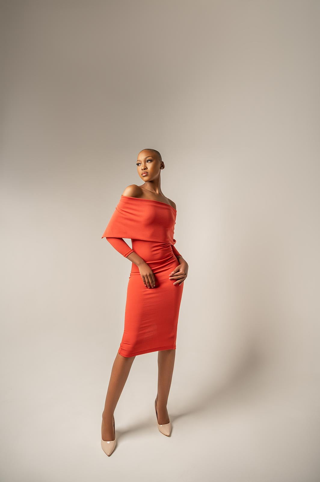 Rust Cape Dress