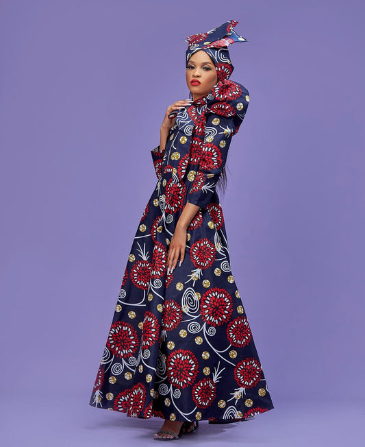 Pussy-Bow Ankara Dress
