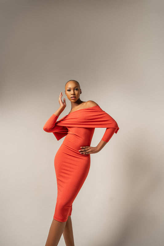 Rust Cape Dress