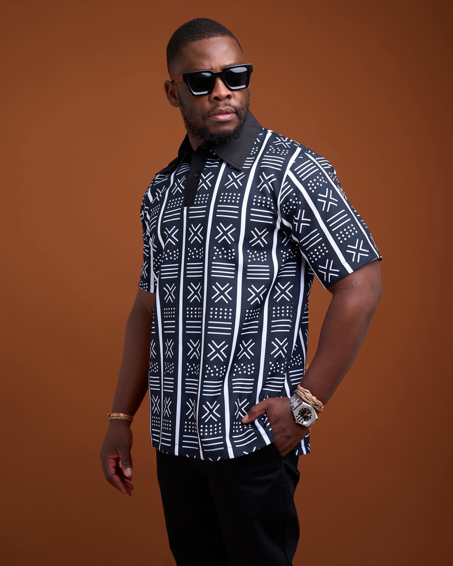 Men’s Monochrome Mudcloth Golfer