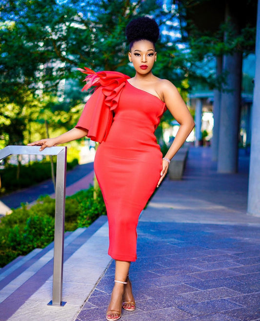 Red Feathers Dress
